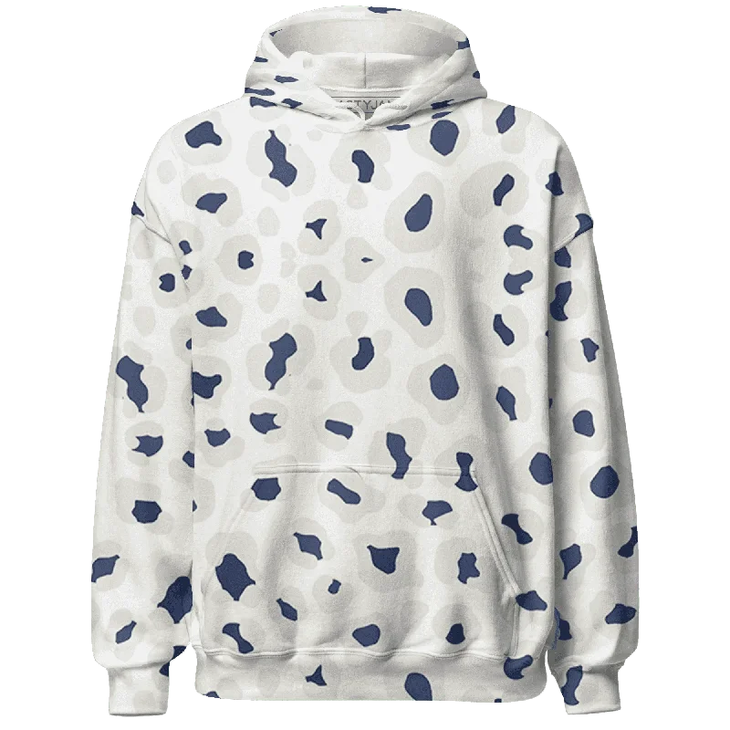 NastyJamz Low Diffused Blue 11s Hoodie Match Leopard Pattern All-Over Print