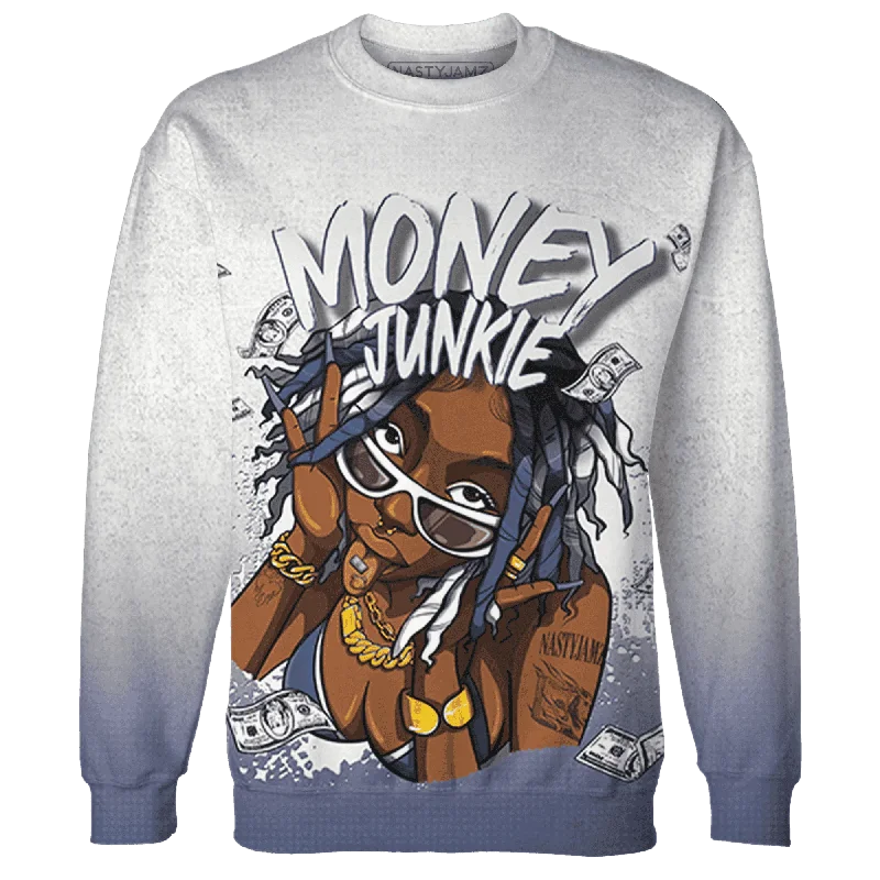 NastyJamz Low Diffused Blue 11s Sweatshirt Match Money Junkie All-Over Print