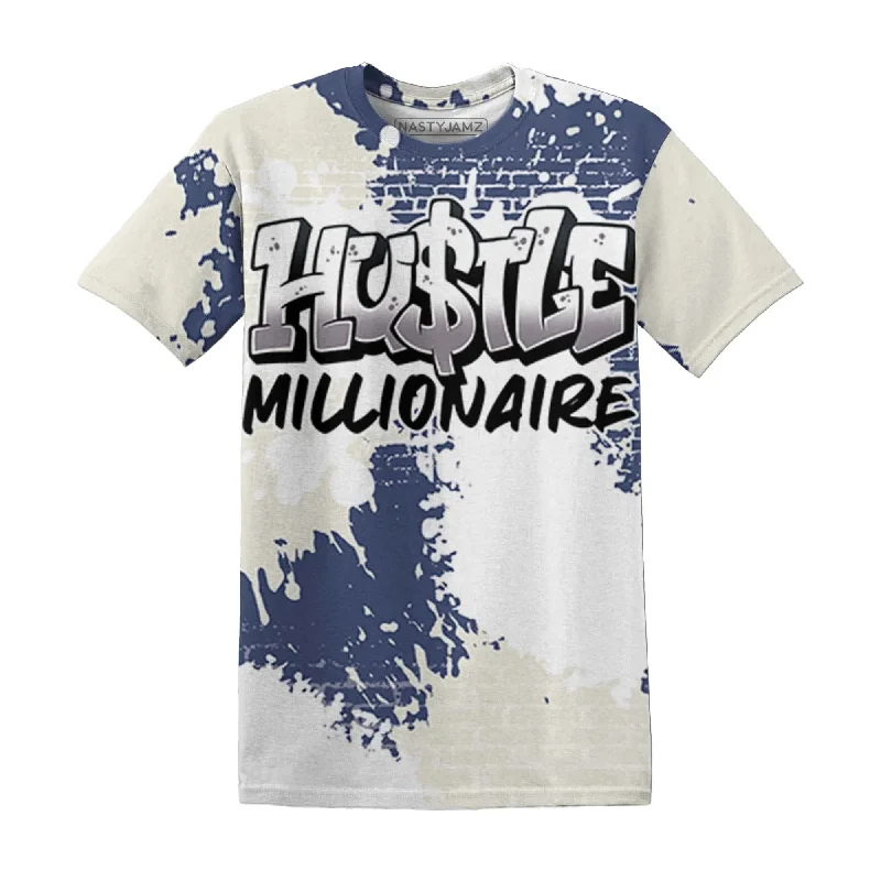 Stylish Unisex Outfit Ideas NastyJamz Low Diffused Blue 11s T-Shirt Match Hustle Millionaire All-Over Print