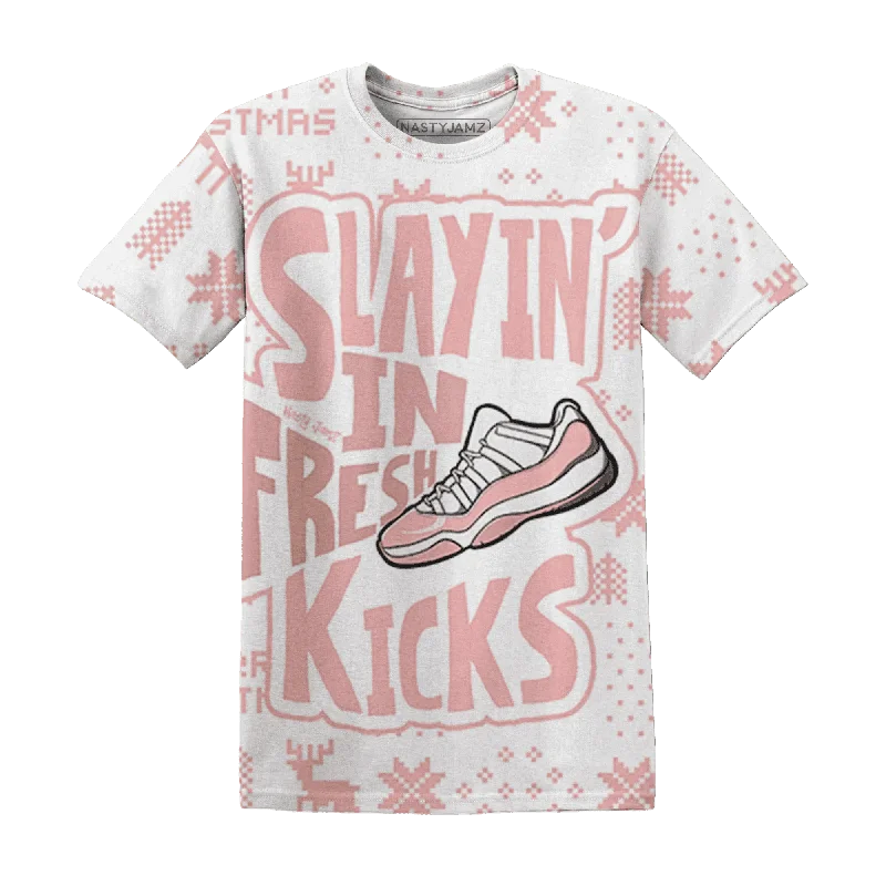 Sleek And Contemporary Gender-Free Outfits Low Legend Pink 11s NastyJamz T-Shirt Match Slayin Kicks All-Over Print