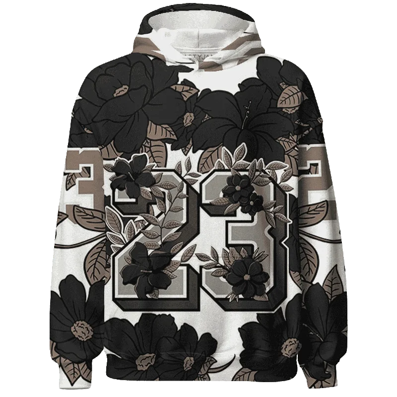 NastyJamz Low Mocha 1s Hoodie Match 23 Floral Flower All-Over Print