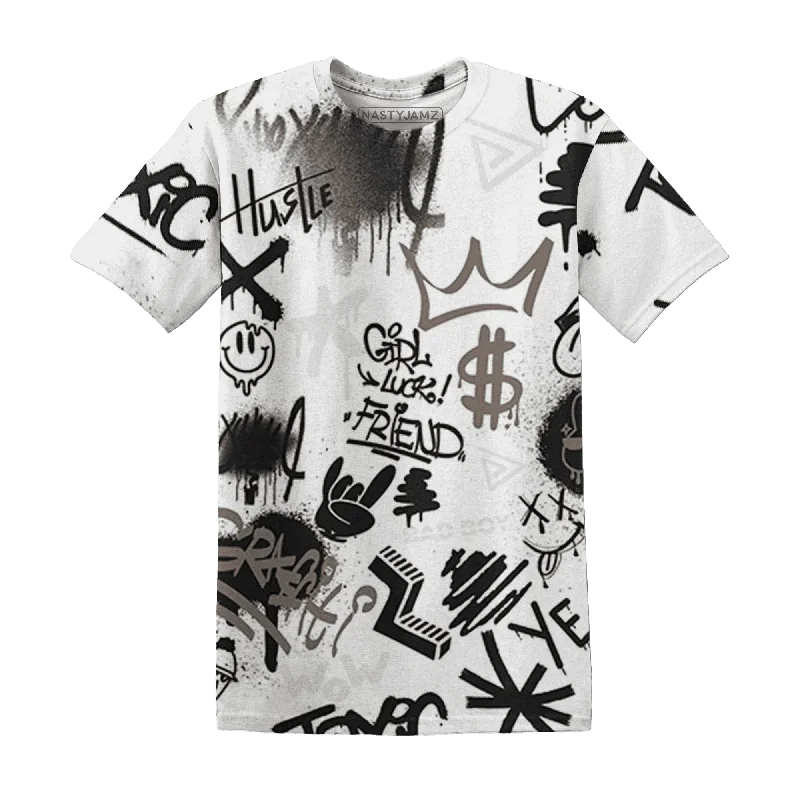 Soft And Breathable Unisex Loungewear NastyJamz Low Mocha 1s T-Shirt Match Graffiti King Doodle Style All-Over Print