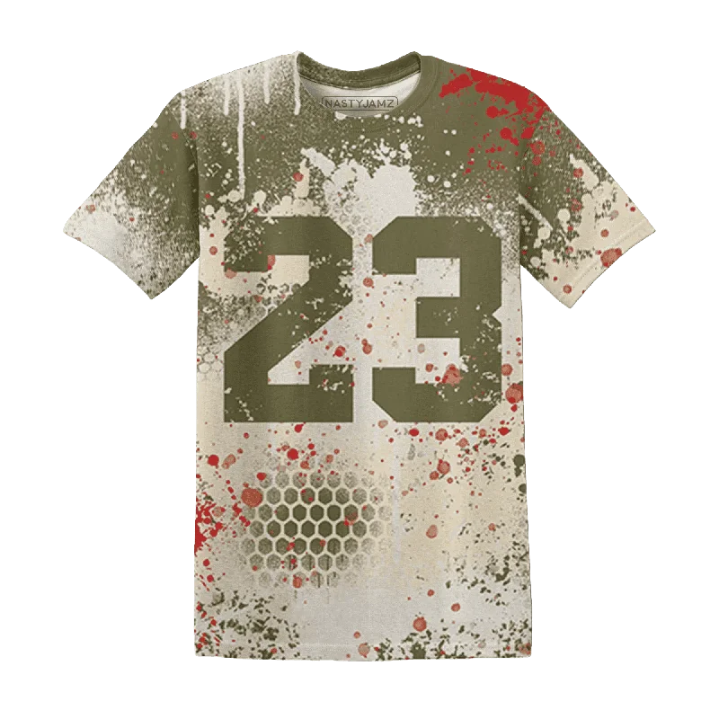 NastyJamz Medium Olive 1s T-Shirt Match 23 Painted Graffiti