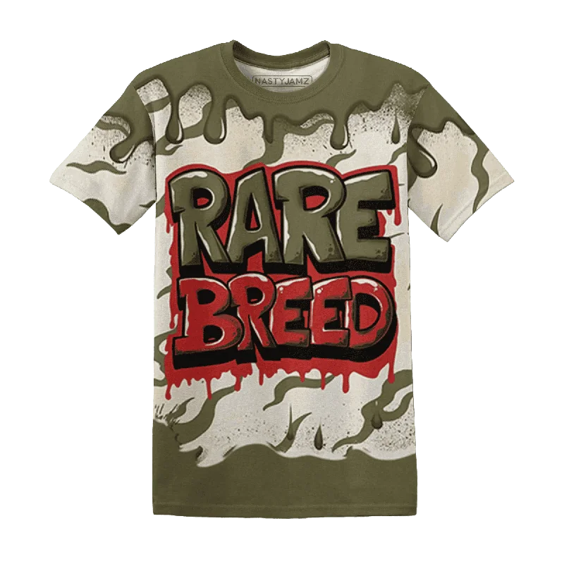 Sleek And Contemporary Gender-Free Outfits NastyJamz Medium Olive 1s T-Shirt Match Rare Breed Drippin All-Over Print