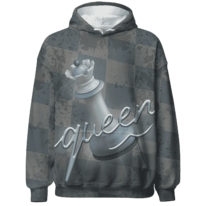 NastyJamz Mid Diffused Blue Grey 1s Hoodie Match Black Queen All-Over Print