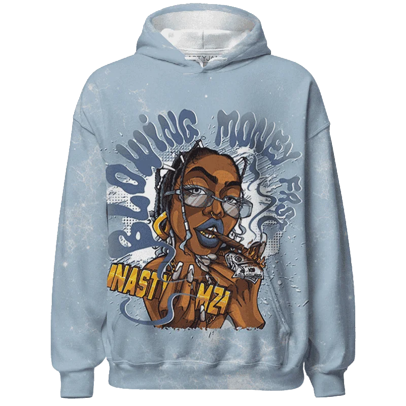 NastyJamz Mid Diffused Blue Grey 1s Hoodie Match Blowing Money Fast Girl All-Over Print