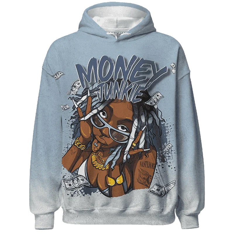 NastyJamz Mid Diffused Blue Grey 1s Hoodie Match Money Junkie All-Over Print