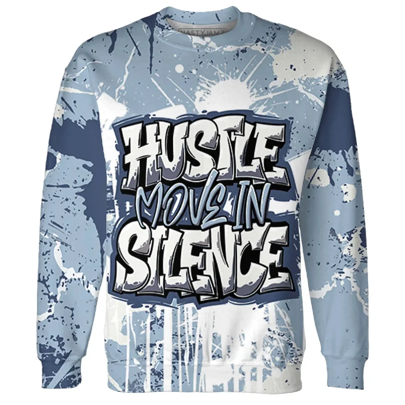 NastyJamz Mid Diffused Blue Grey 1s Sweatshirt Match Hustle Move In Silence All-Over Print