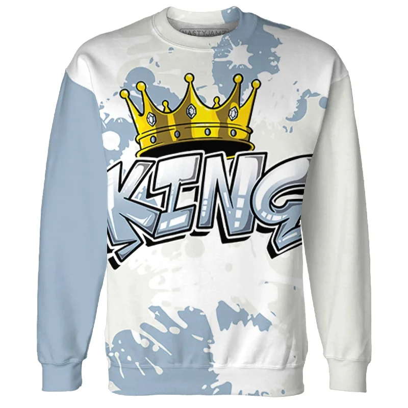 NastyJamz Mid Diffused Blue Grey 1s Sweatshirt Match KING All-Over Print