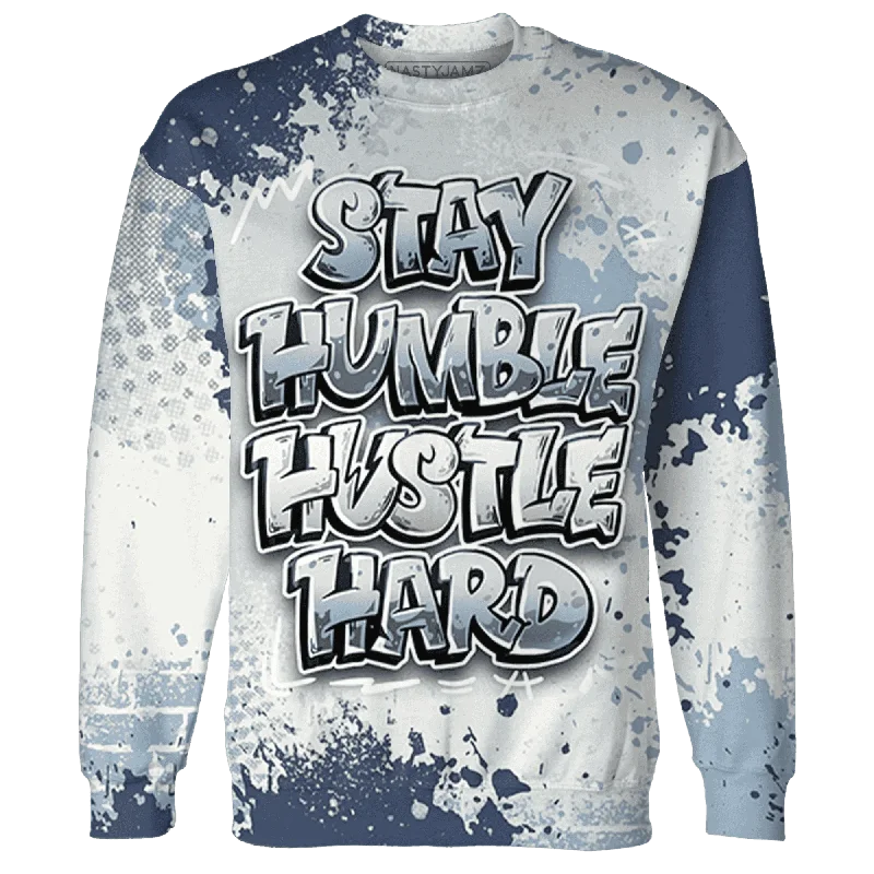 NastyJamz Mid Diffused Blue Grey 1s Sweatshirt Match Stay Humble Hustle Hard All-Over Print