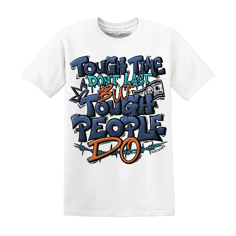 NastyJamz AM Plus Drift Midnight Navy Total Orange Dusty Cactus T-Shirt Match Tough People Never Fall