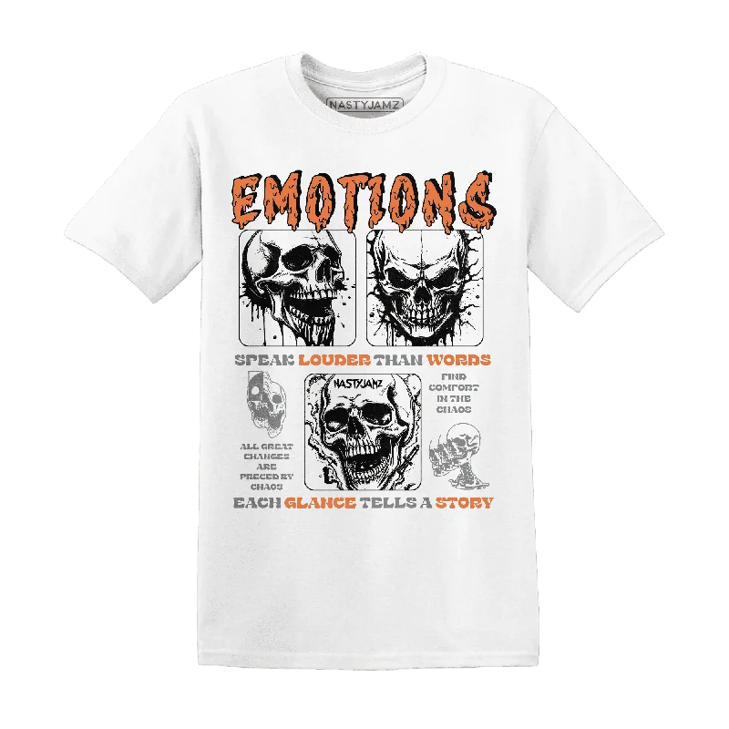 NastyJamz AM TW White Orange T-Shirt Match Emotions Skull