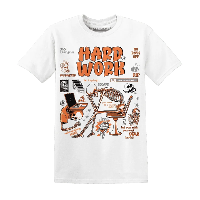 NastyJamz AM TW White Orange T-Shirt Match Hard Work