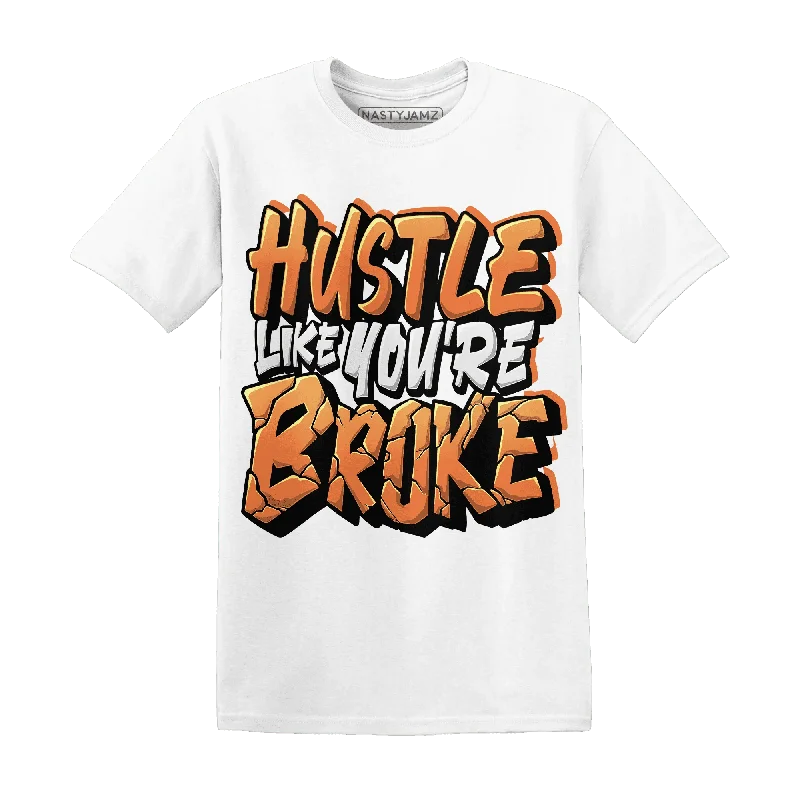 NastyJamz AM TW White Orange T-Shirt Match Hustle Like Broke