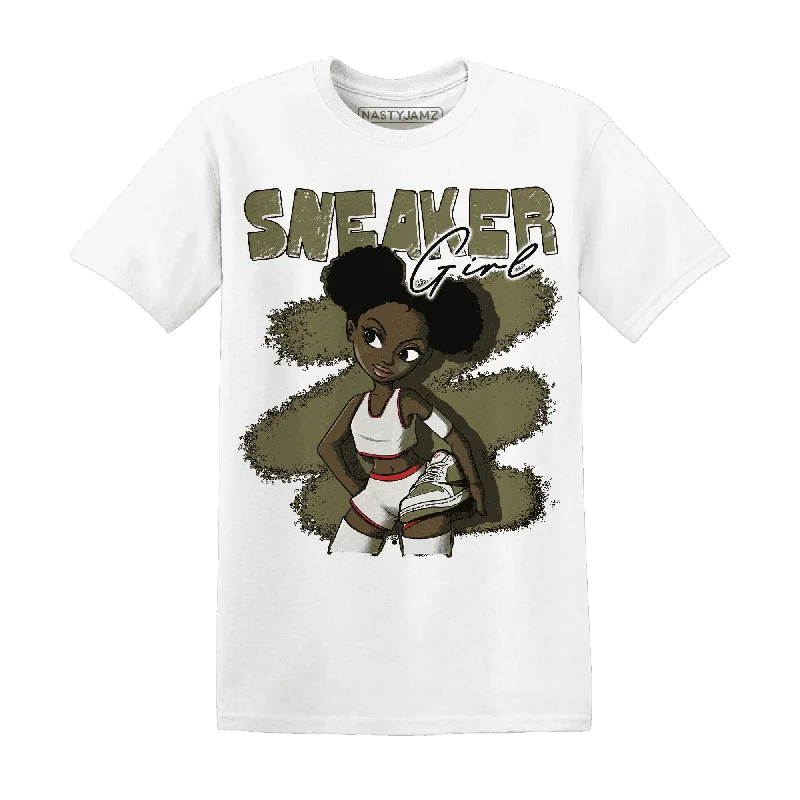 NastyJamz Medium Olive 1s T-Shirt Match Black Sneaker Girl