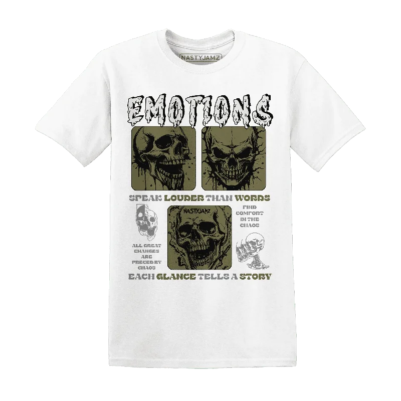 NastyJamz Medium Olive 1s T-Shirt Match Emotions Skull