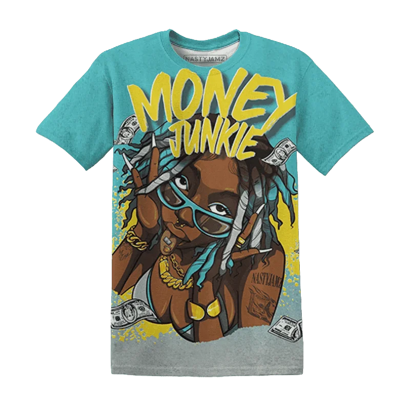 Urban-Inspired Unisex Fashion Pieces NastyJamz NBL Cyan Burst 9060 T-Shirt Match Money Junkie All-Over Print