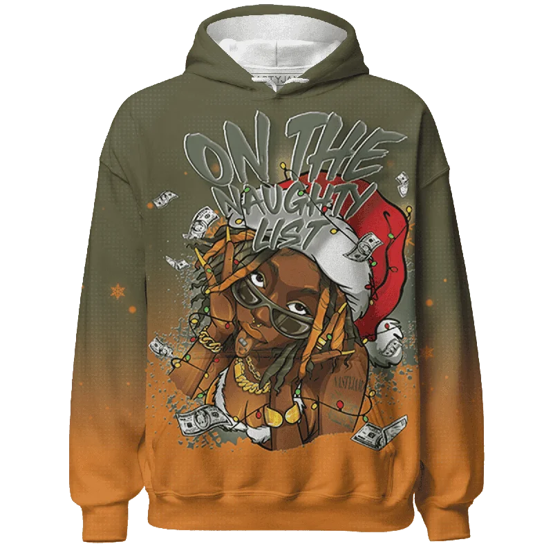 Olive 5s NastyJamz Hoodie Match Xmas Naughty List All-Over Print