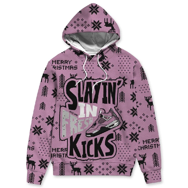 Orchid Neutral Grey Black White 4s NastyJamz Hoodie Match Slayin Kicks All-Over Print