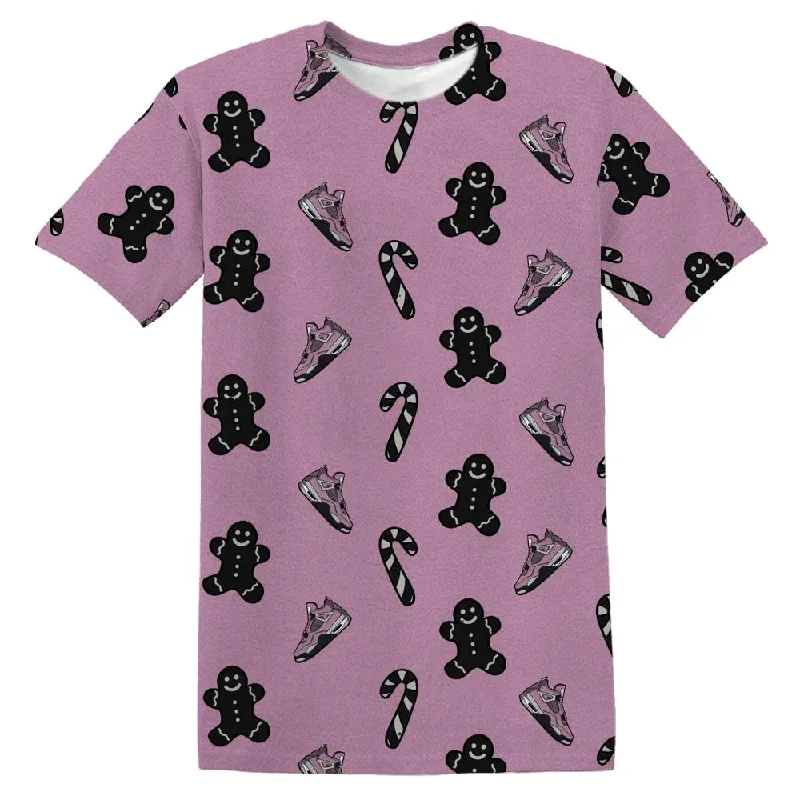 Fashion-Forward Unisex Apparel Orchid Neutral Grey Black White 4s NastyJamz T-Shirt Match Candy Cookie Kicks All-Over Print