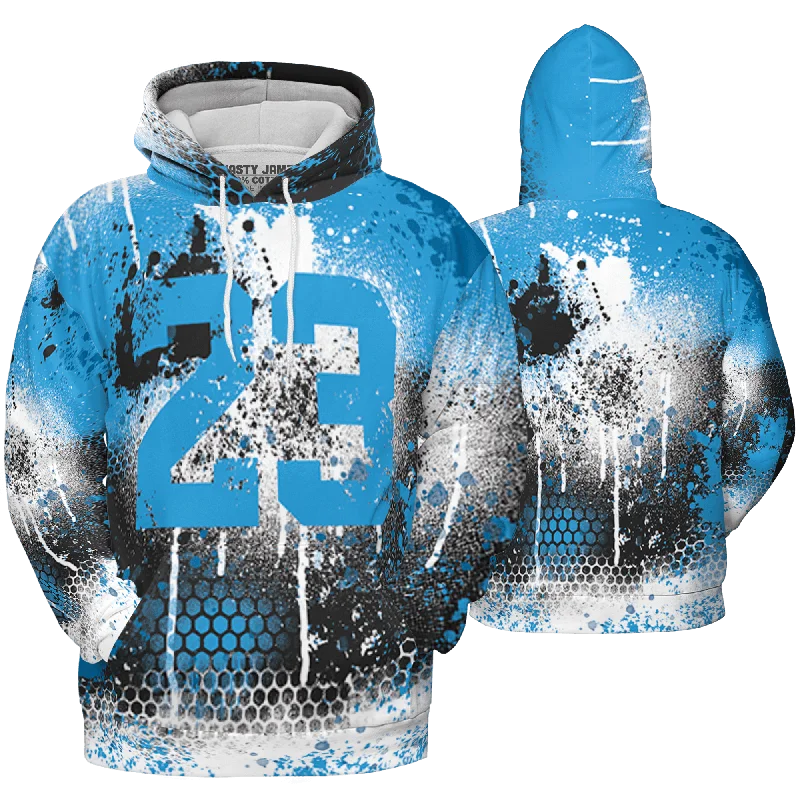 NastyJamz Powder Blue 9s Hoodie Match 23 Painted Graffiti All-Over Print