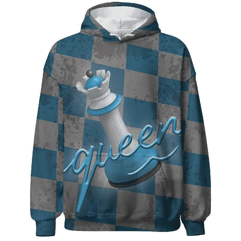 NastyJamz Powder Blue 9s Hoodie Match Black Queen All-Over Print