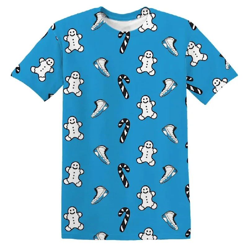 Unisex Casual Fashion Trends Powder Blue 9s NastyJamz T-Shirt Match Candy Cookie Kicks All-Over Print