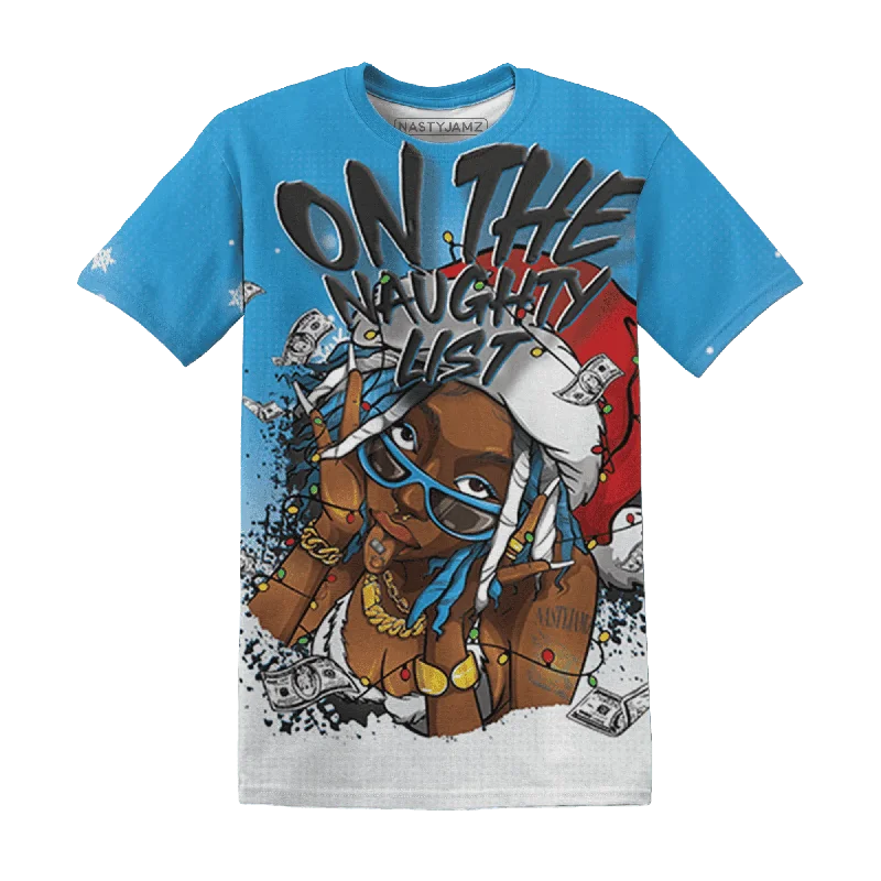 Gender-Neutral Clothing Styles Powder Blue 9s NastyJamz T-Shirt Match Xmas Naughty List All-Over Print