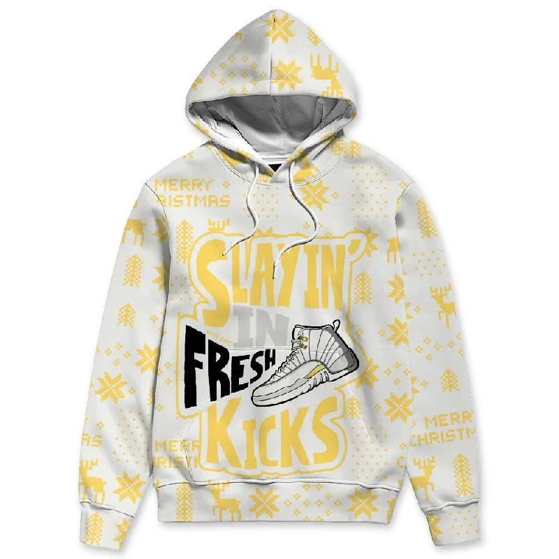 PT Metallic Gold White 12s NastyJamz Hoodie Match Slayin Kicks All-Over Print