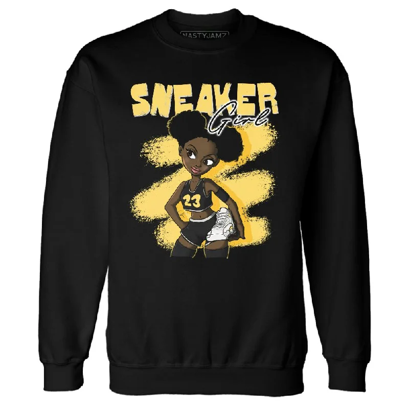 PT Metallic Gold White 12s NastyJamz Sweatshirt Match Black Sneaker Girl