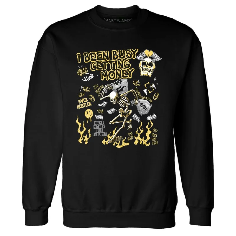 PT Metallic Gold White 12s NastyJamz Sweatshirt Match Busy Getting Money Skull