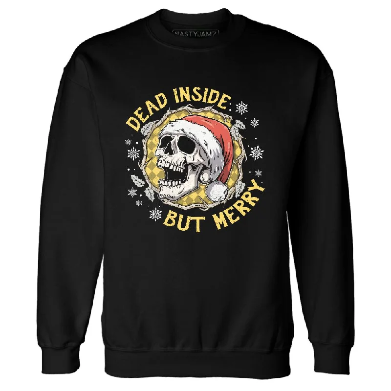 PT Metallic Gold White 12s NastyJamz Sweatshirt Match Dead Inside But Merry