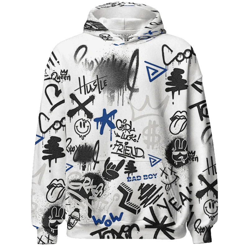 NastyJamz Quaiii 54 3s Hoodie Match Graffiti King Doodle Style All-Over Print