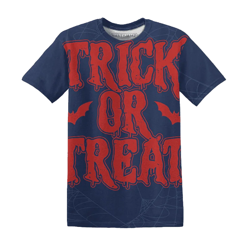 Minimalist Unisex Fashion Must-Haves VaporMax Plus Midnight Navy Gold Black NastyJamz T-Shirt Match Trick Or Treat All-Over Print