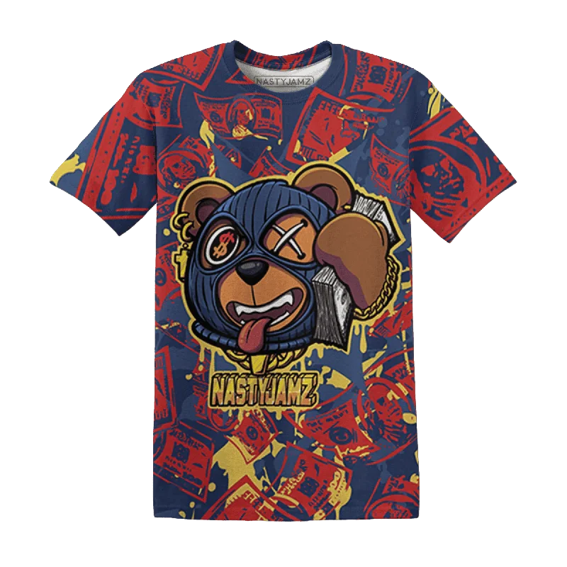 Oversized Unisex Apparel For Effortless Style NastyJamz VaporMax Plus Midnight Navy Gold Black T-Shirt Match Money Motive BER All-Over Print