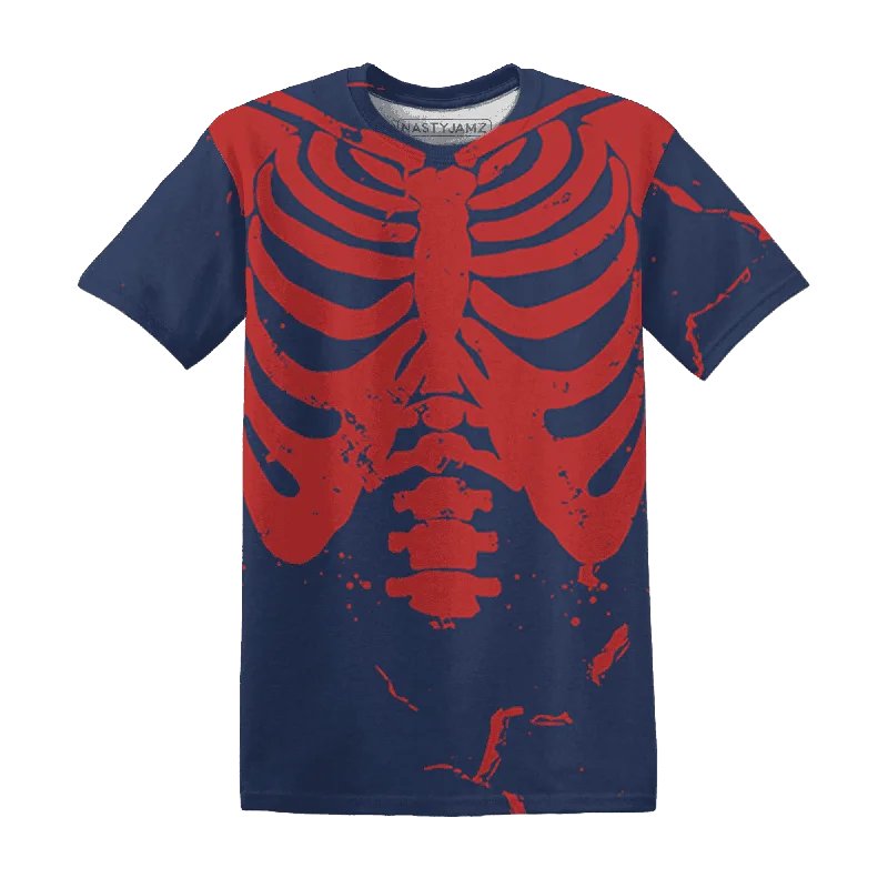 Minimalist Unisex Wardrobe Must-Haves NastyJamz VaporMax Plus Midnight Navy Gold Black T-Shirt Match Skeleton Y2k All-Over Print