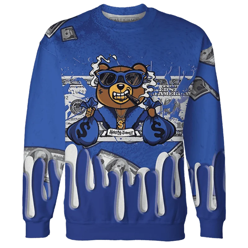 NastyJamz VaporMax Game Royal Blue Sweatshirt Match BER Dollar All-Over Print