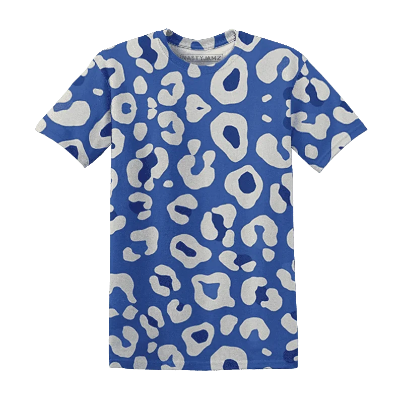 Stylish Unisex Outfit Ideas NastyJamz VaporMax Game Royal Blue T-Shirt Match Leopard Pattern All-Over Print