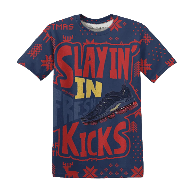 Fashion-Forward Gender-Neutral Outerwear VaporMax Gold Navy Midnight NastyJamz T-Shirt Match Slayin Kicks All-Over Print