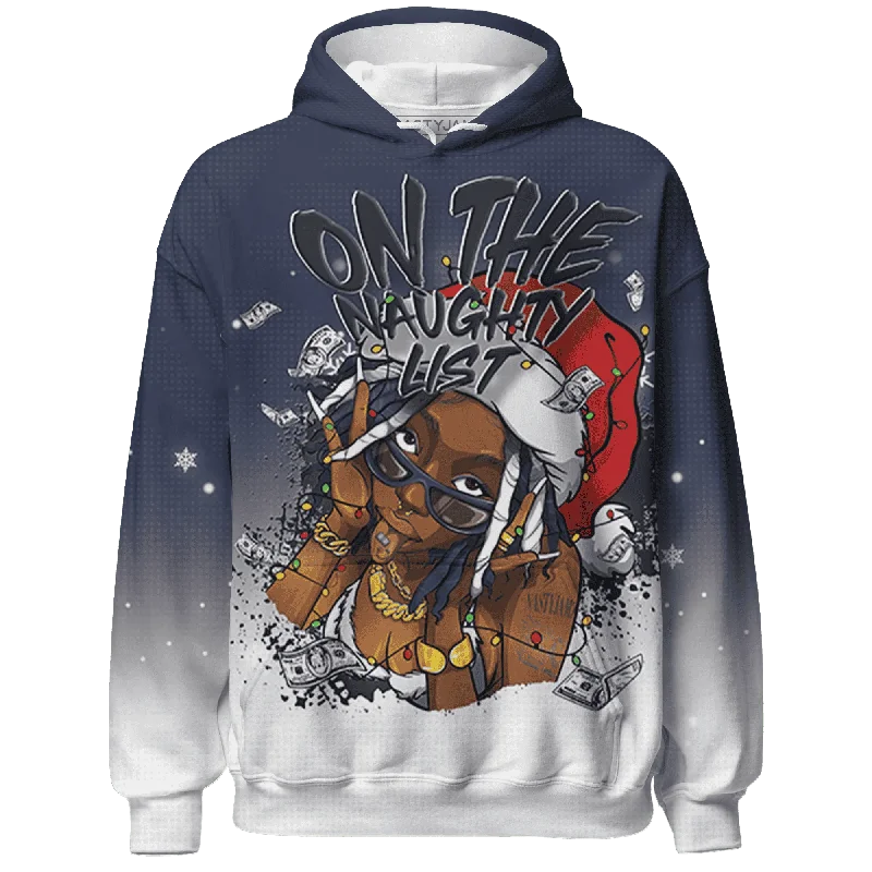 VaporMax Metallic Navy Midnight NastyJamz Hoodie Match Xmas Naughty List All-Over Print