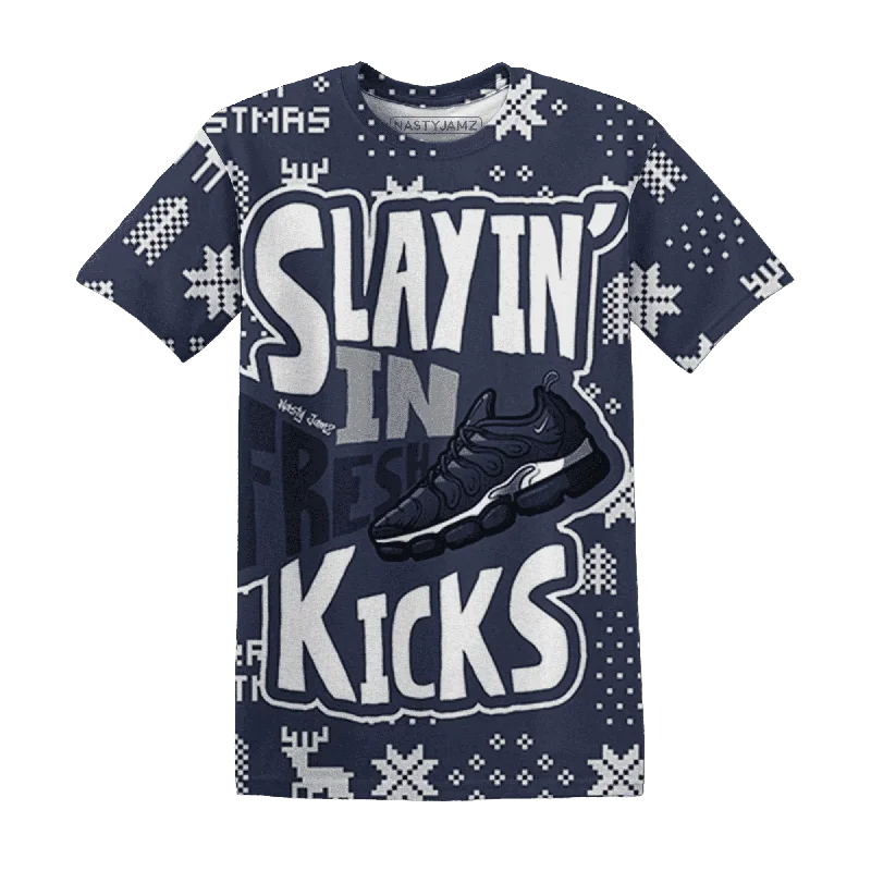 Gender-Neutral Trendy Clothing Styles VaporMax Metallic Navy Midnight NastyJamz T-Shirt Match Slayin Kicks All-Over Print