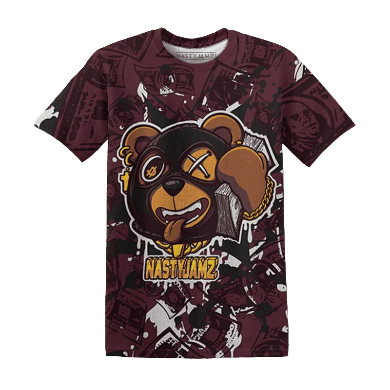 Contemporary Gender-Free Clothing Styles NastyJamz VaporMax Night Maron Burgundy T-Shirt Match Money Motive BER All-Over Print