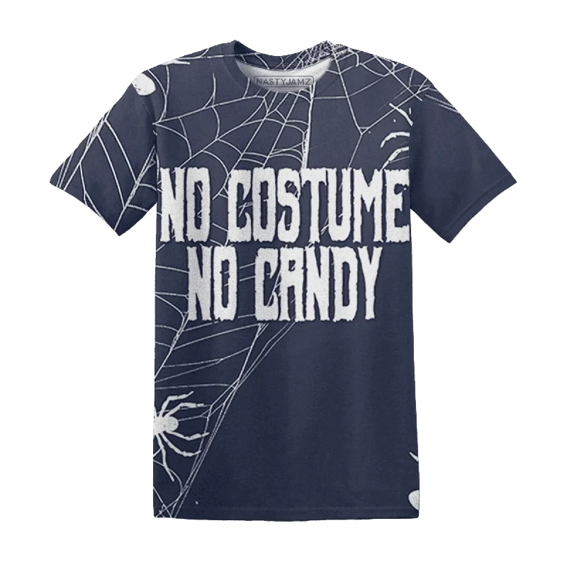High-Quality Unisex Fashion Basics VaporMax Plus Midnight Navy White Metallic Silver NastyJamz T-Shirt Match No Costume No Candy All-Over Print