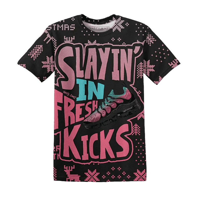 Fashion-Forward Gender-Neutral Outfit Ideas VaporMax South Beach NastyJamz T-Shirt Match Slayin Kicks All-Over Print