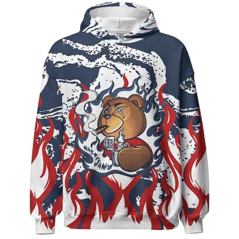 NastyJamz White Navy 6s Hoodie Match BER Burn Fear All-Over Print