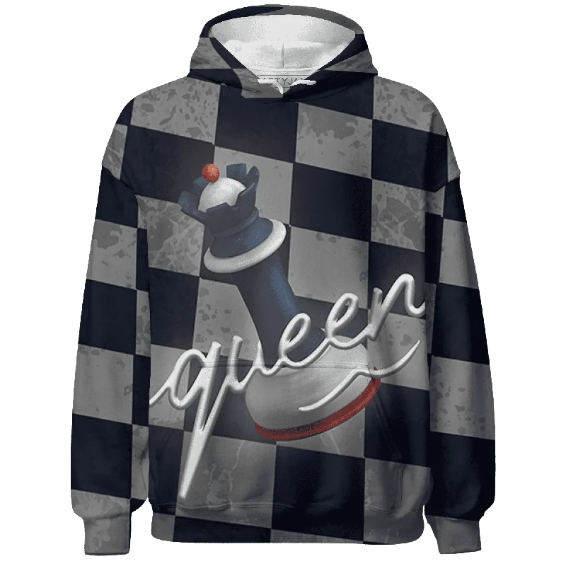 NastyJamz White Navy 6s Hoodie Match Black Queen All-Over Print