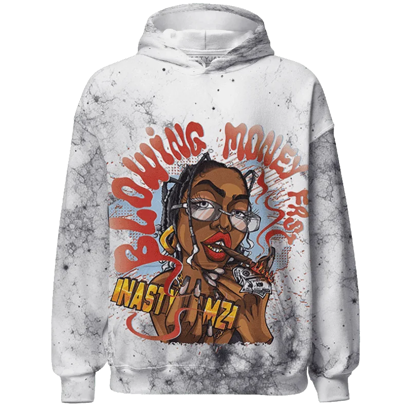 NastyJamz White Navy 6s Hoodie Match Blowing Money Fast Girl All-Over Print