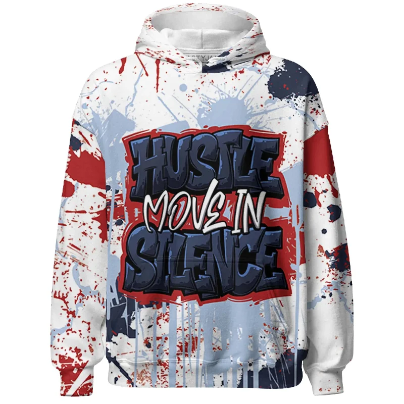 NastyJamz White Navy 6s Hoodie Match Hustle Move In Silence All-Over Print