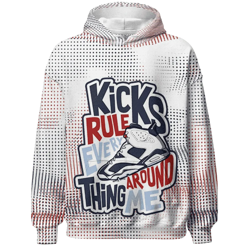 NastyJamz White Navy 6s Hoodie Match Kicks Rule All-Over Print