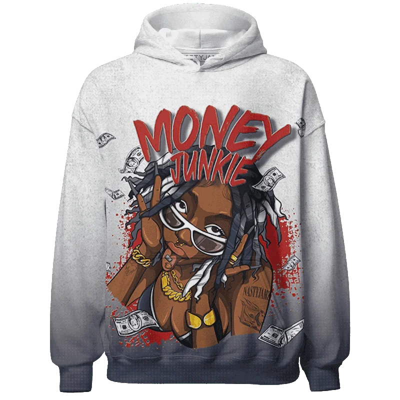 NastyJamz White Navy 6s Hoodie Match Money Junkie All-Over Print